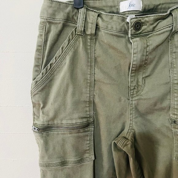Joie Park Cargo Skinny Pants in Fatigue SZ 12 Olive Green - Picture 3 of 11